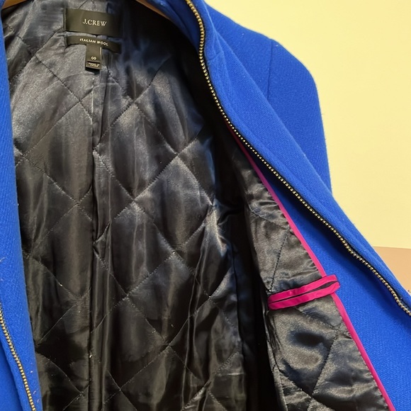 J.Crew Coat Italian Wool Cocoon Royal Blue Jacket Winter Sz 00 high quality - Picture 6 of 11